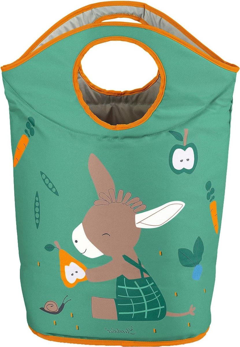 Opbergmand - Wasemmer mand - Speelgoed opbergen - Inklapbare handgrepen - 71 x 58 cm - Groen