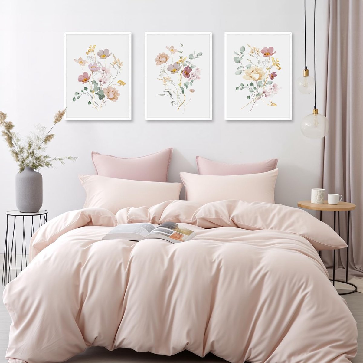 Waterverf Bloemen Wanddecoratie Poster Minimalistische Botanische Muur Poster voor Slaapkamer Woonkamer Decor 12x16 in Set van 3 Niet Ingelijst — cadeau in Wonen & Interieur - foto 2