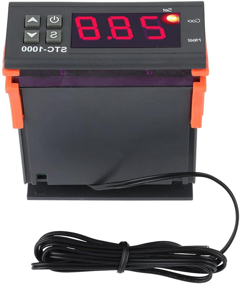 Digitale Temperatuurregelaar - Thermostaat Controle - Temperatuur Beheer - Dubbele Output Modus - 110-220V - Zwart