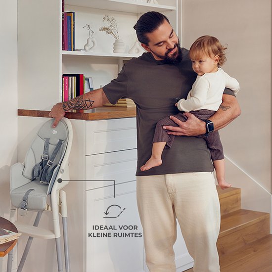 Kinderkraft DINNLY - Kinderstoel - Inklapbaar - Meegroeiend - Beige van Kinderkraft — afbeelding 2
