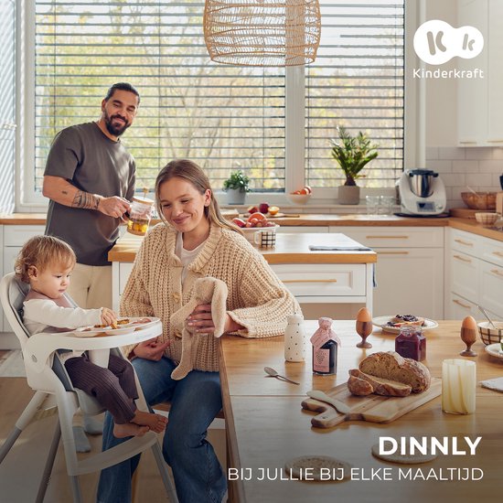 Kinderkraft DINNLY - Kinderstoel - Inklapbaar - Meegroeiend - Beige van Kinderkraft — afbeelding 4