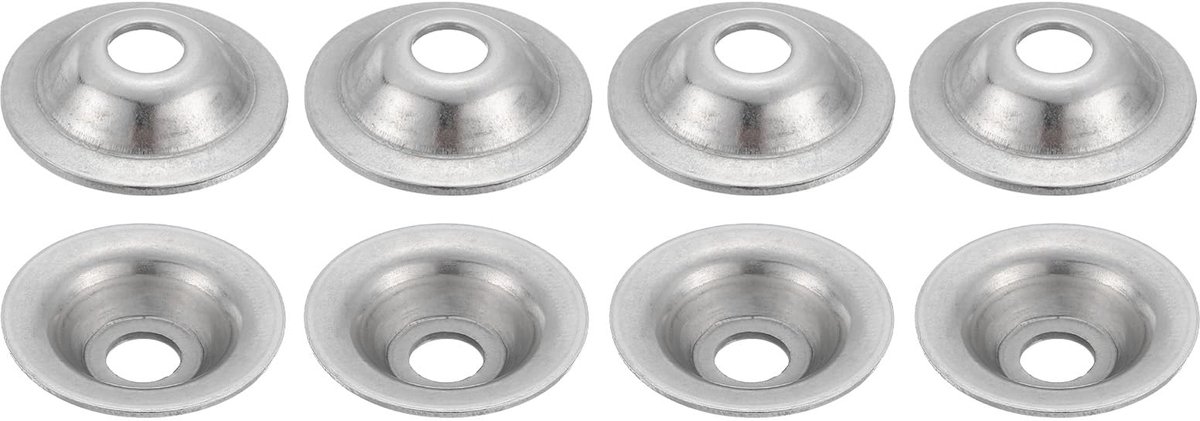 8 stuks verzonken kop, sluitringen M10 x 40 x 2 mm, convexe concave sluitringen, roestvrij staal, sluitringen, set voor schroeven, bouten, moeren, schroefdraadstang, handgrepen, zilveren