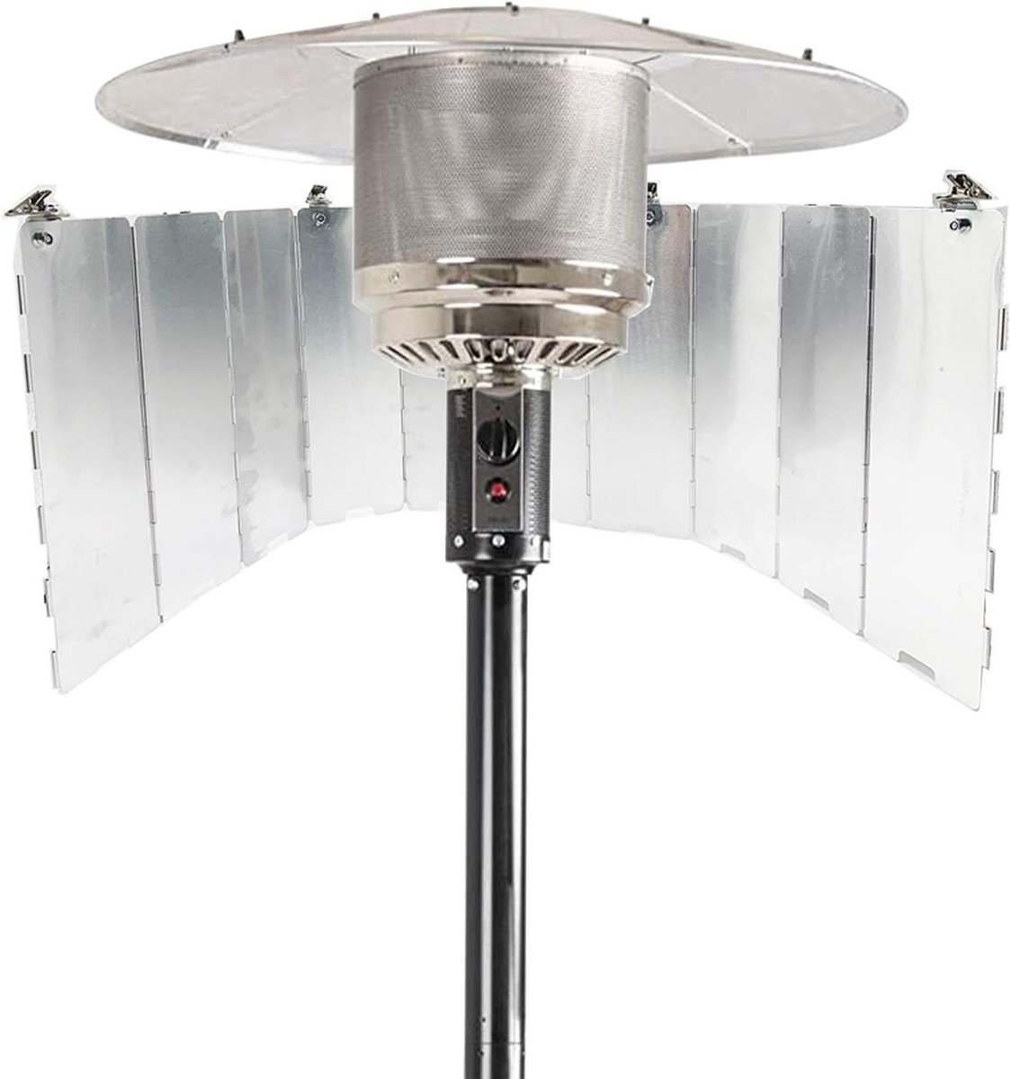 Verstelbare Warmte Reflector - Terrashaard Accessoire - Gerichte Warmte - Efficiëntie Verhogend - 24 cm - Zilver