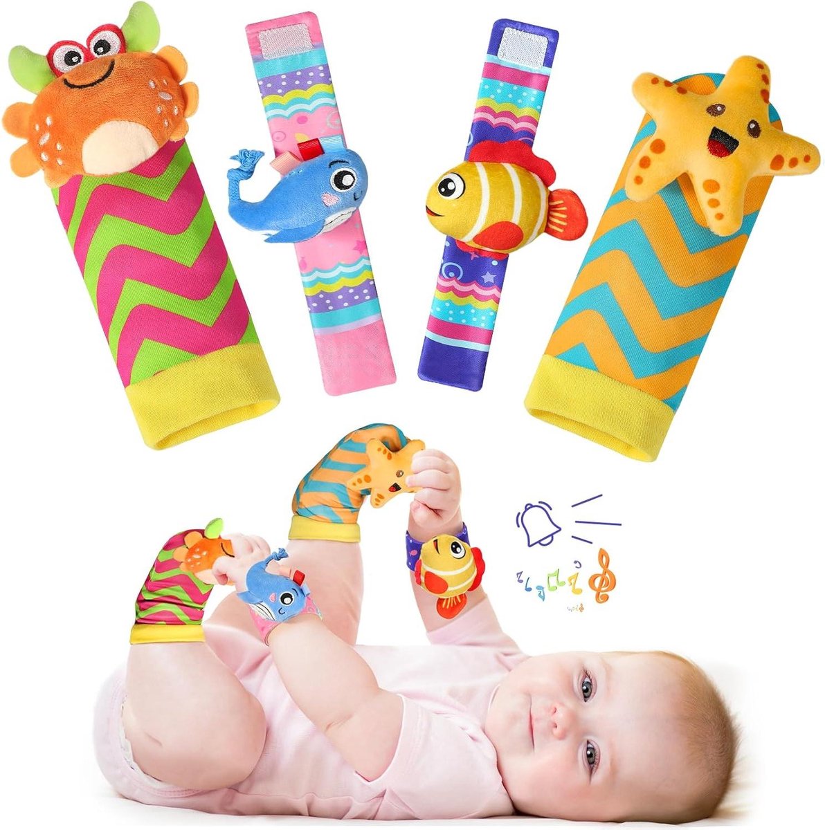 Baby Speelgoed - Kinder Speelgoed - Baby Entertainment - Zacht Materiaal - 1.78 x 4.06 cm - Multicolor