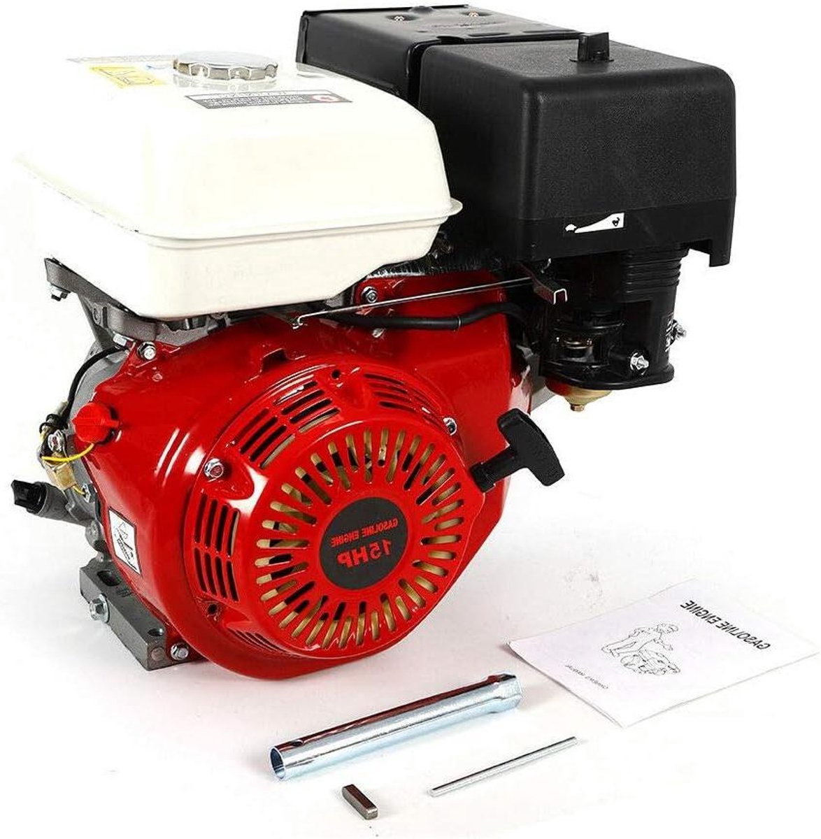 Benzinemotor 4-takt - Krachtige motor - Gereedschap aandrijven - Oliebeveiliging ingebouwd - 15 pk 420cc - Grijs