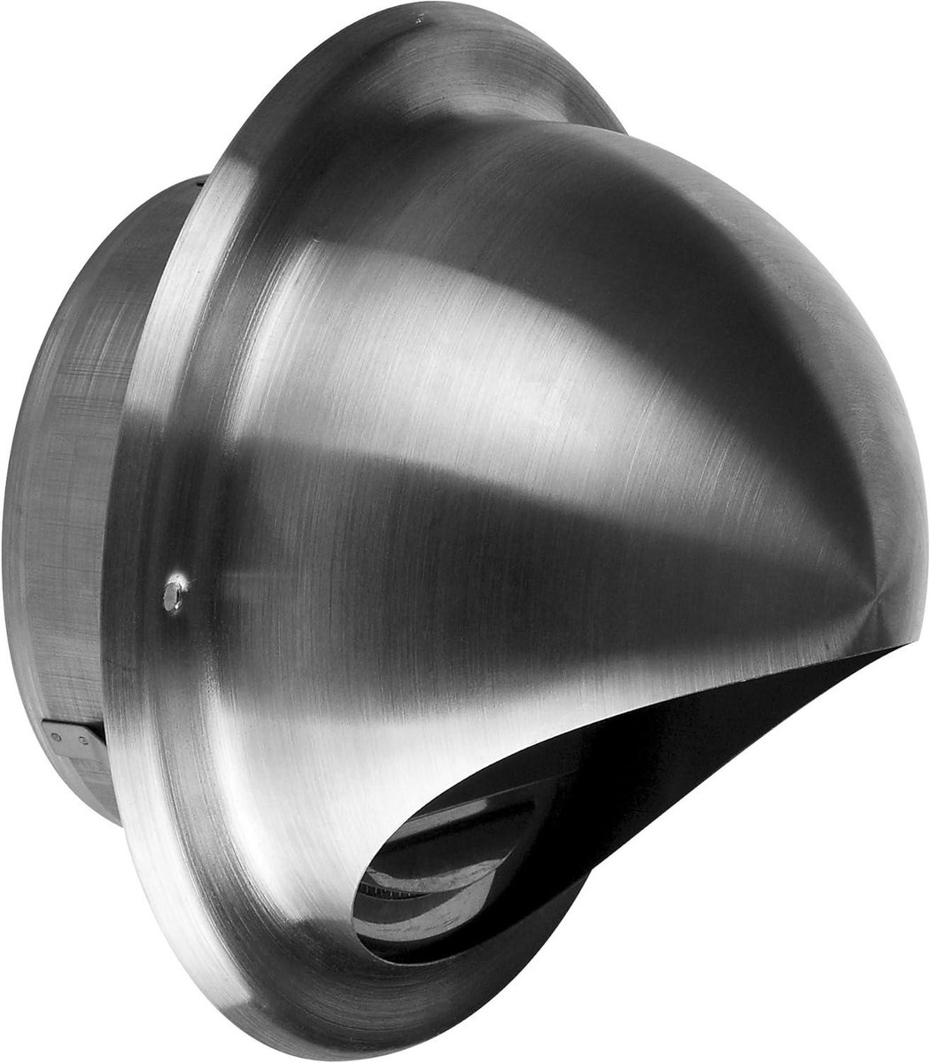 Rond Ventilatirooster 100mm RVS met Insectengaas Zilver
