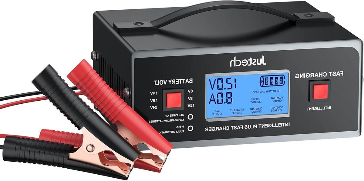 Accu Oplader - Batterij Onderhouder - Voertuig Accu Laden - Automatische Microprocessor - 6-24V - Zwart