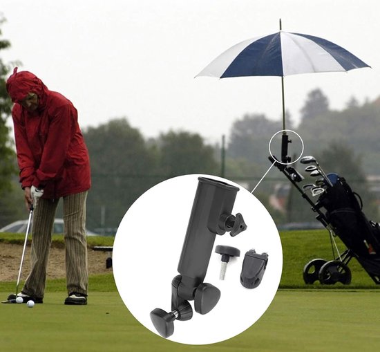 Paraplu Houder voor Golf Trolley en Golf Push Cart - Nylon, Zwart van Longridge — afbeelding 4