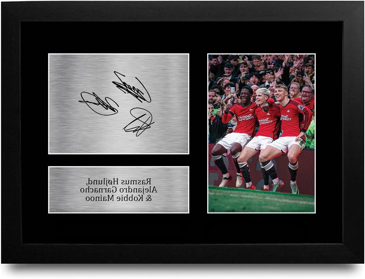 Gesigneerde Foto - Fotokunst - Fan Memorabilia - Geprint Replica Handtekening - A4 Formaat - Zwart