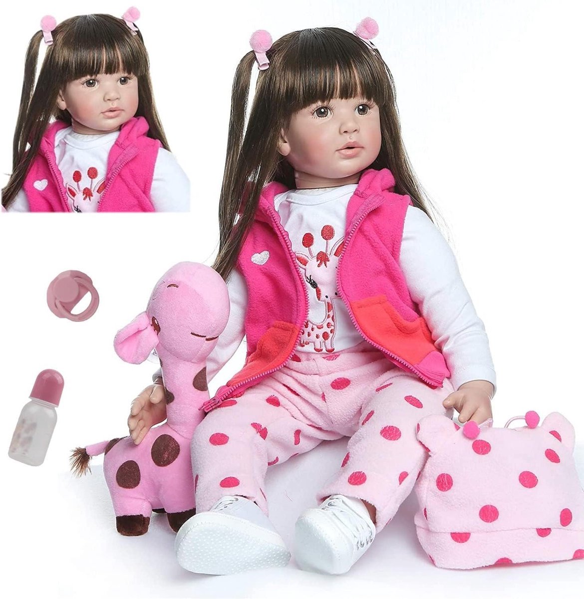 Reborn Baby Pop - Levensgetrouwe Pop - Kinderen Spelen - Handgemaakt Ontwerp - 60 cm - Roze