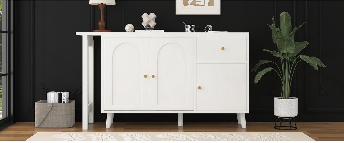 YYchan hoekbureau - wit - 120 x 40 x 74,5 cm + 40 x 74,5 cm - met lade - met opbergruimte