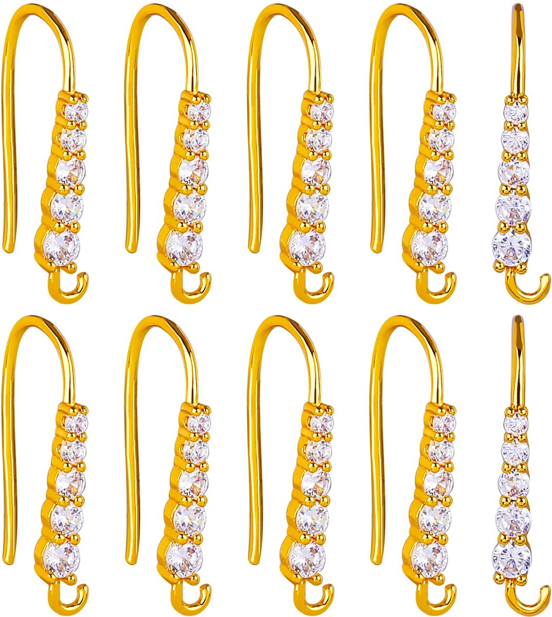 Oorbellen met draad, echt 18K goud geplateerd, messing, leverback, oorbelhaakjes voor vrouwen, meisjes, DIY sieraden maken