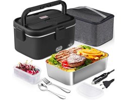 Verwarmde lunchbox elektrisch 1.8L 12V 24V 220V met RVS bak voedselwarmer voor auto kantoor werk en reizen