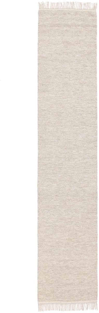 Vloerkleed, 80 x 400 cm, Rechthoekig, Laagpolig, Woonkamer, Eetkamer, Slaapkamer, Keuken, Hal, Alleen chemisch reinigen, Care & Fair gecertificeerd, Beige