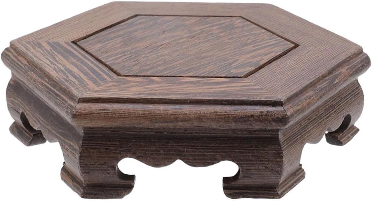 Houten Display Stand - Decoratieve Voet - Objecten Tonen - Natuurlijk Hout - 12 cm Breed - Bruin