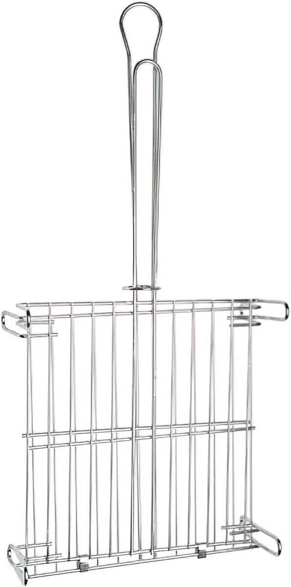 Dubbele BBQ Grill Rooster Chroom 25x25 cm voor Buiten Koken