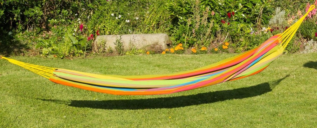 Katoenen Hangmat - Lounge Mat - Ontspannen in de tuin - Handgemaakt in El Salvador - 225 x 110 cm