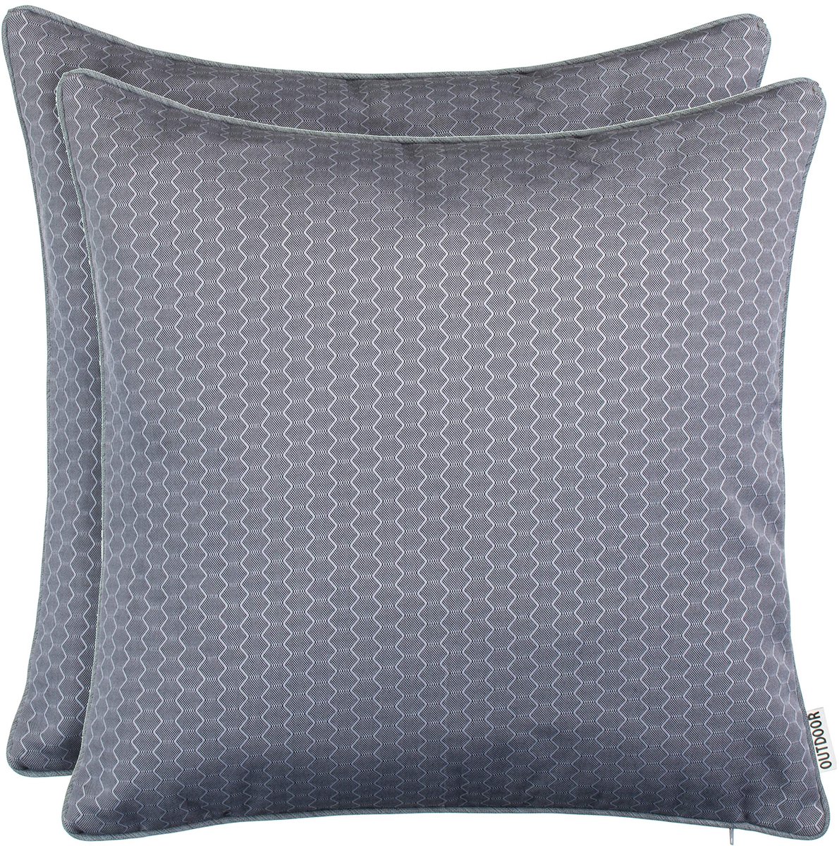 2-delige set outdoor Kussenhoezen 45x45 cm – Waterafstotend & weerbestendig – Sier- en tuinkussenhoezen in honingraatstructuur – Decoratieve hoezen voor balkon & terras – Donkergrijs