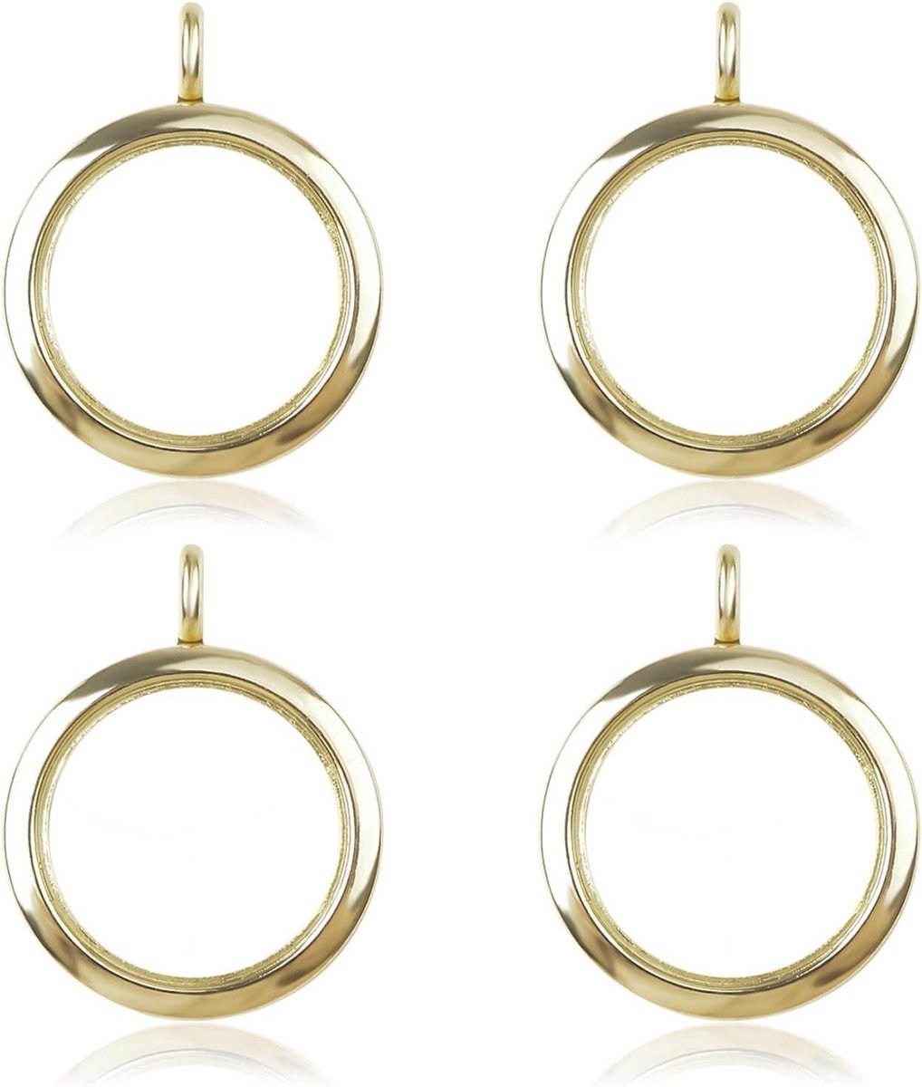 Bedel Set - Foto Hanger - Sieraden Maken - Glanzende Afwerking - 4 Stuks - Zilver