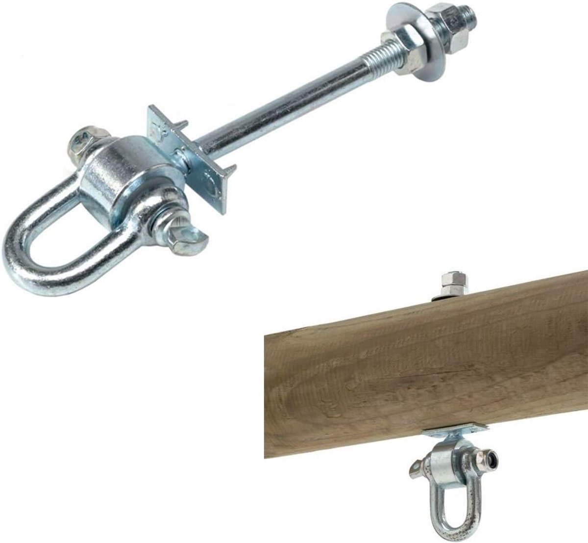 Schommelhaak - Veiligheidshaak - Buiten spelen - Met veer - 170-200 mm - Metaal
