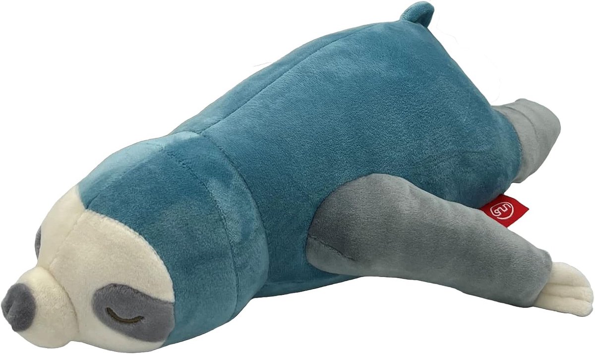 Knuffelkussen Sloth 30 cm - Turquoise - Superzacht en Fluffy - Perfect voor Kinderen - ShopVlot