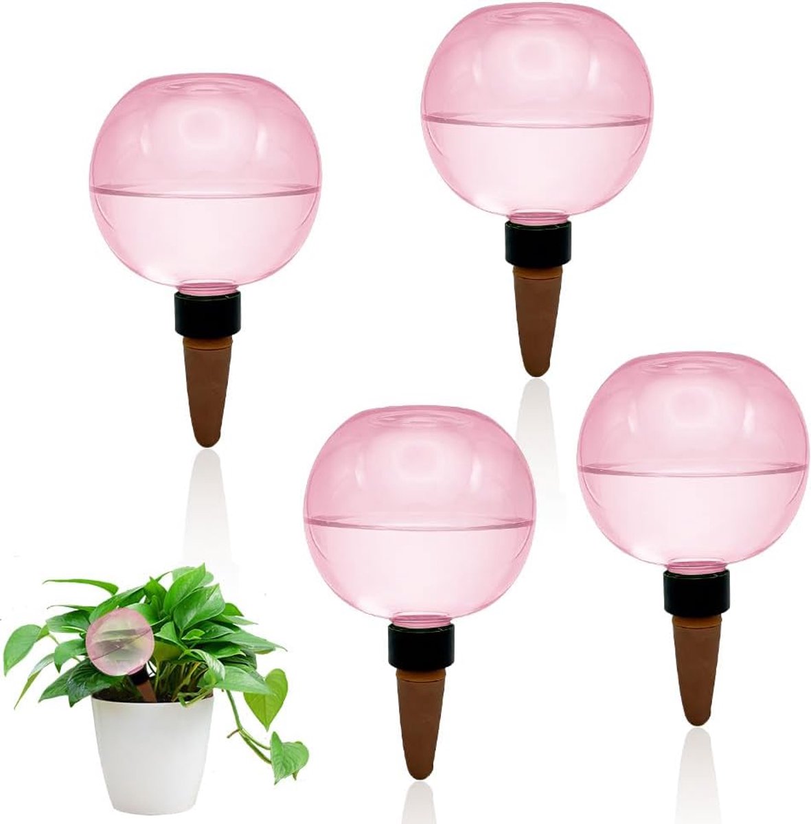 Plant irrigatieballen 500ml - zelfwaterend - roze - zorgt voor optimale plantverzorging - ShopVlot