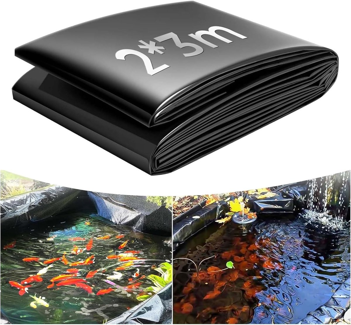 SnelShoppen - 2x3m Vijverfolie, 0.2mm Dikke Vijverfolie, UV-bestendig, Flexibel en Rekbaar, Ideaal voor Tuinvijvers, Watervallen en Fonteinen