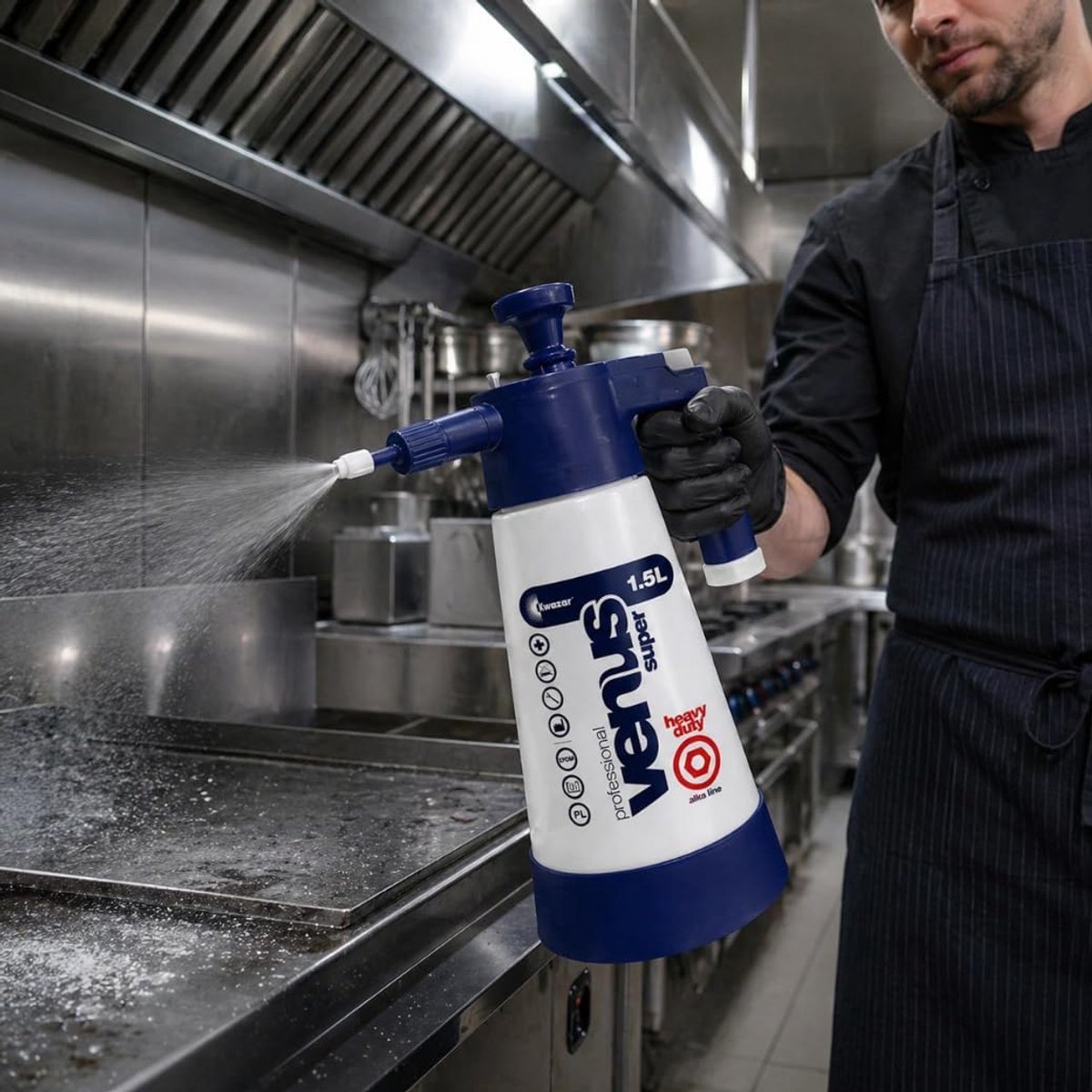 SnelShoppen - Venus Super voorverpakte spuitfles - 1,5 l - Alkaline versie - Blauw - Ideaal voor tuin, schoonmaak, en meer