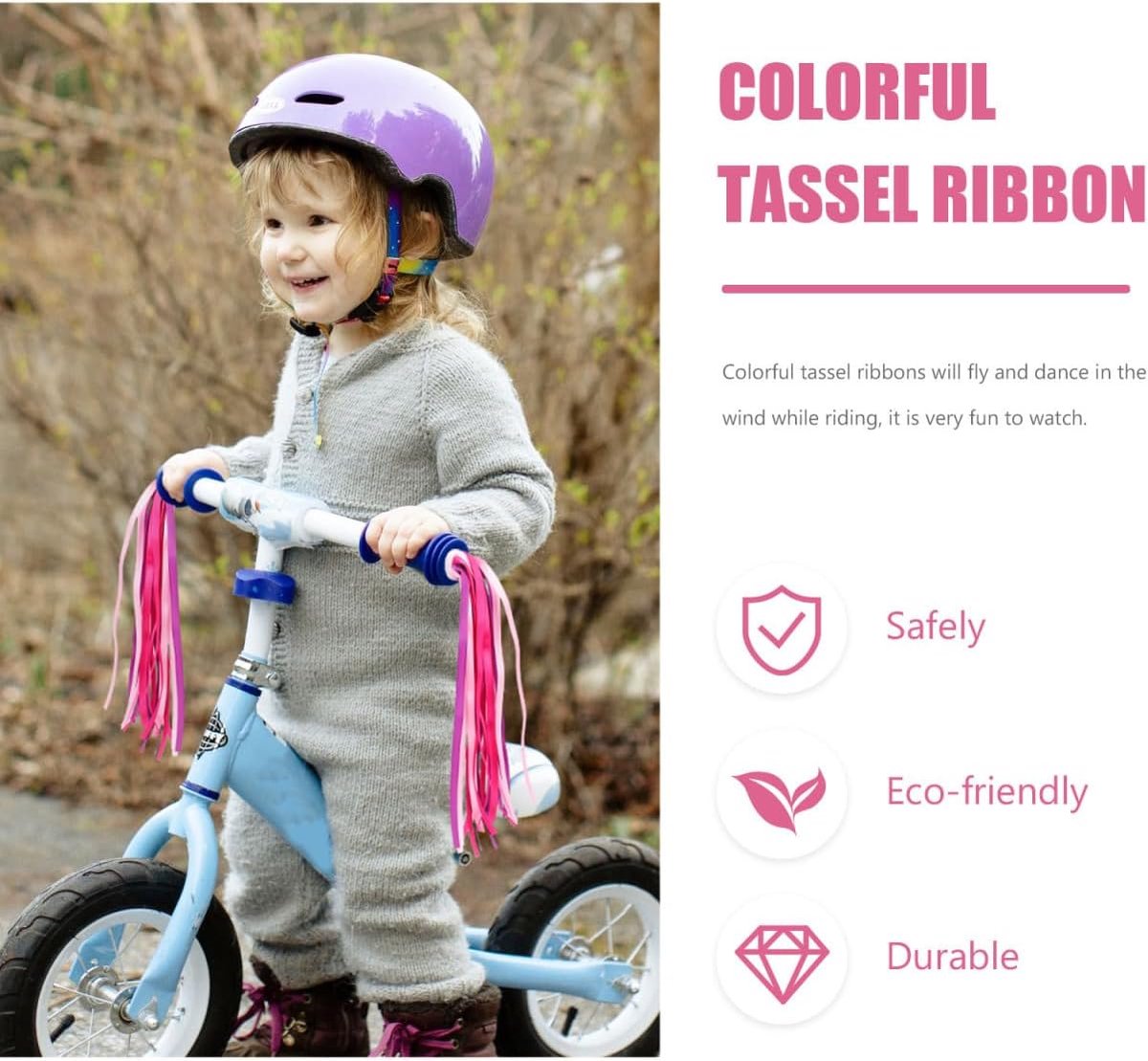 Fietsaccessoires kind - kleurrijke polyester streamers - decoratieve fietstassen - visueel plezier tijdens het fietsen - ShopVlot