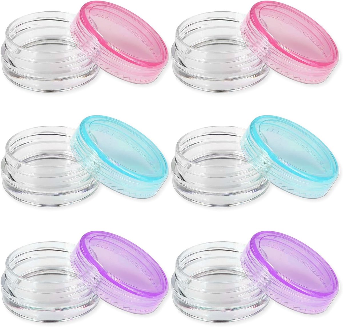 Cosmetica container 6 stuks 5ml - plastic reisdoosjes - luchtdichte afsluiting - ideaal voor crèmes en sieraden - ShopVlot