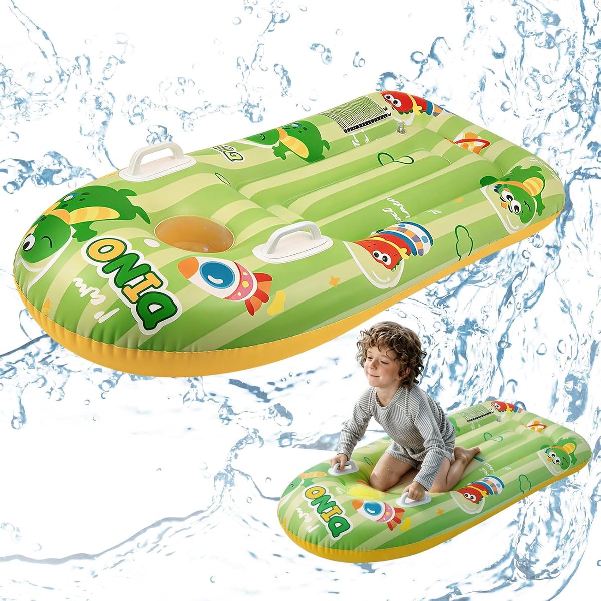 SnelShoppen - Opblaasbaar Surfboard voor Kinderen, Opblaasbare Zwembord voor Kinderen, Water Speelgoed voor Strand, Zwembad, Zomer, 120 cm, Blauw