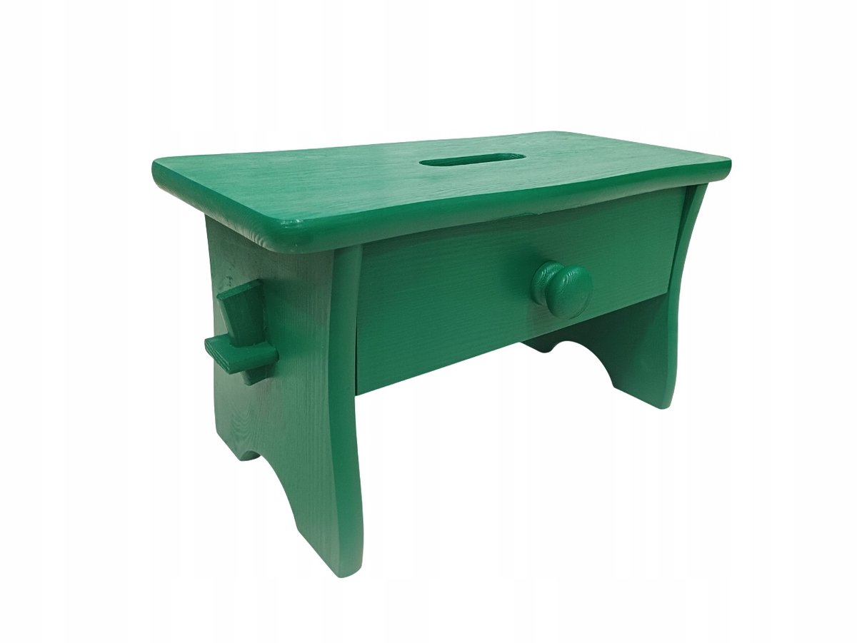 Groene Houten Trapeziumpot met Dienblad - 24 cm Hoogte