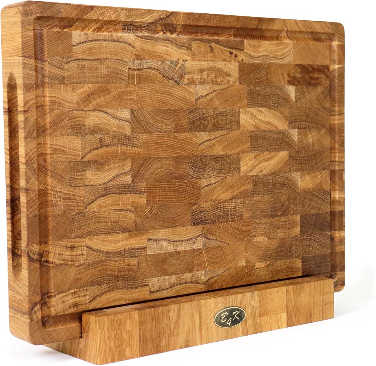 Snijplank 40×30×4cm - Eikenhout met standaard - Antibacterieel en snijbestendig - Perfect voor de keuken - ShopVlot