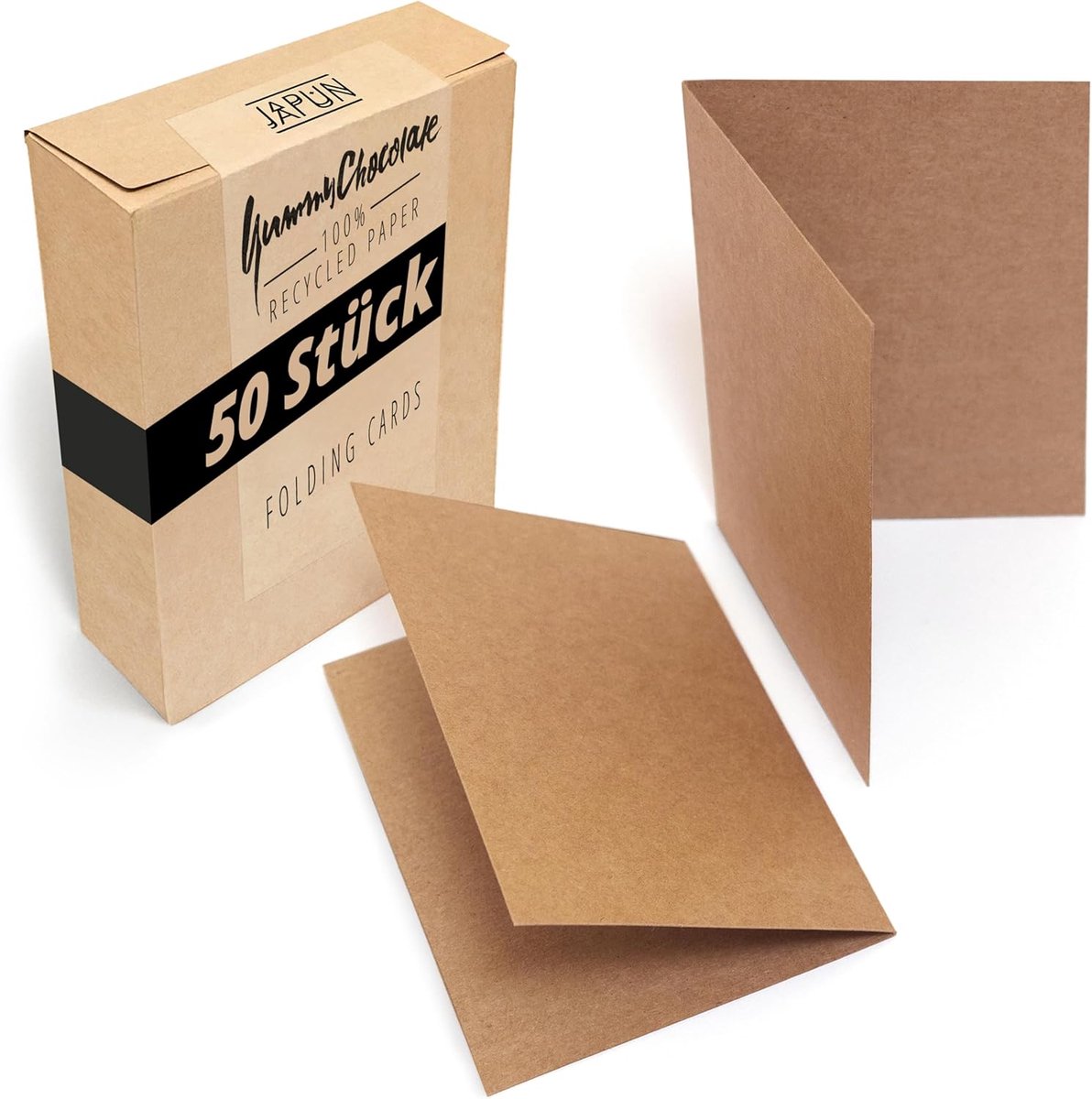 Vouwkaarten A6 - Bruin kraftpapier - 50 stuks - Ideaal voor uitnodigingen - ShopVlot
