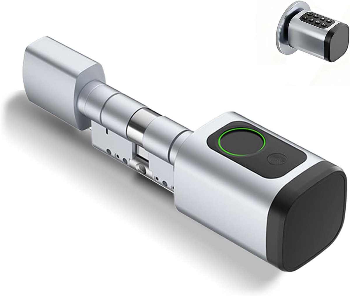 deurslot vingerafdruk 5-in-1 - verstelbare cilinder 60-90 mm - app en cijfercode - veilig en praktisch - ShopVlot