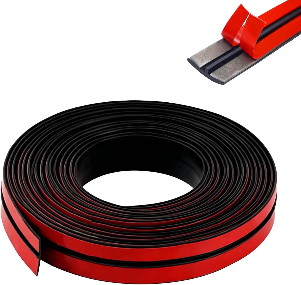 Rubber afdichtstrip auto 8 m x 19 mm - zelfklevend zwart - T-vormige seal - verbeterde isolatie - ShopVlot