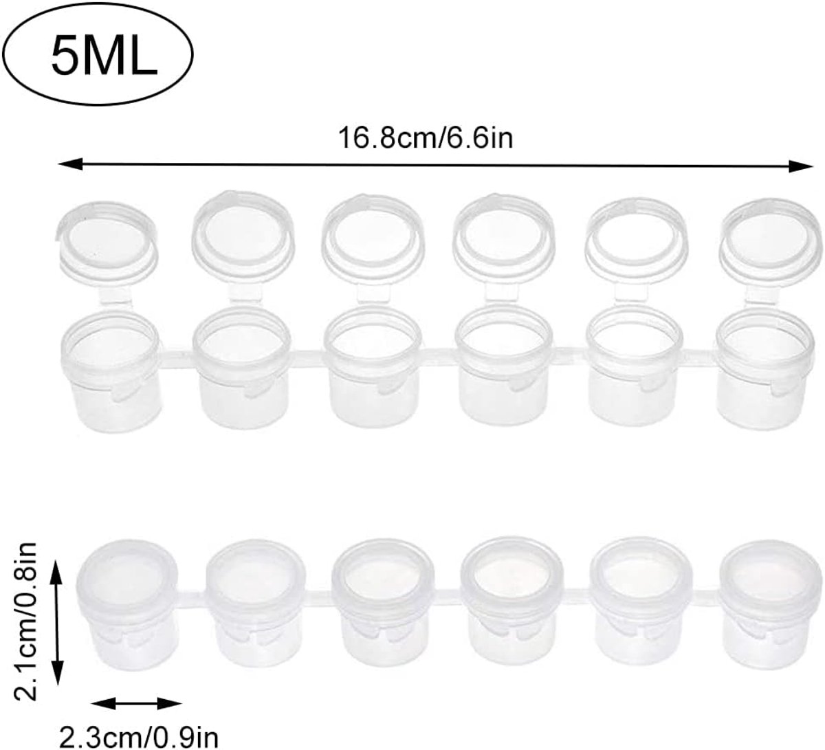 Lege verfstrips 5 ml - transparant kunststof - met deksel - ideaal voor verfopslag - ShopVlot