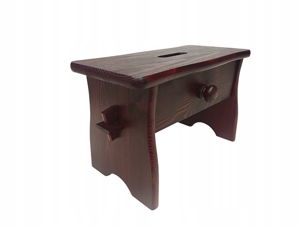 Houten kan met dienblad, mahoniehouten vlek, 24 cm hoog