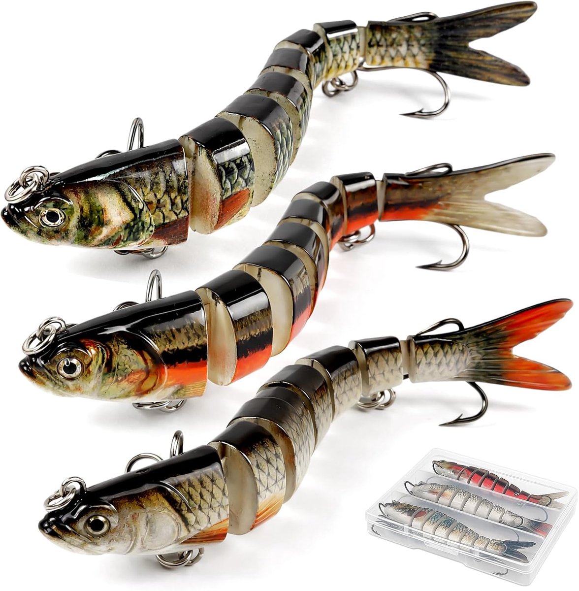 Viskunstaas Crankbait 8-segmenten - Realistisch ontwerp - Ideaal voor zoetwatervissen - ShopVlot