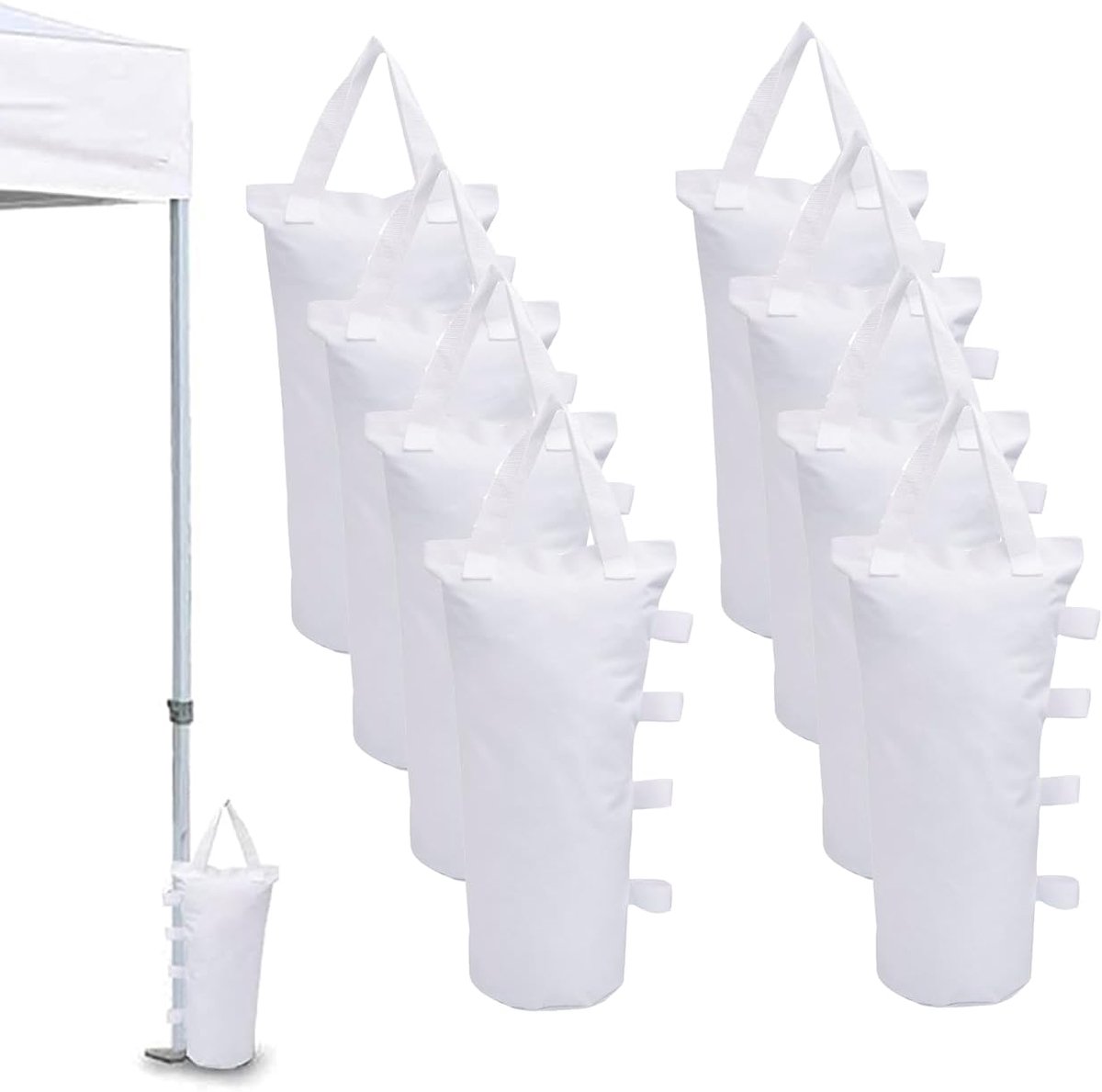 Canopy gewichten tas 8 stuks - wit - zware kwaliteit - stabilisatie voor tenten - ShopVlot