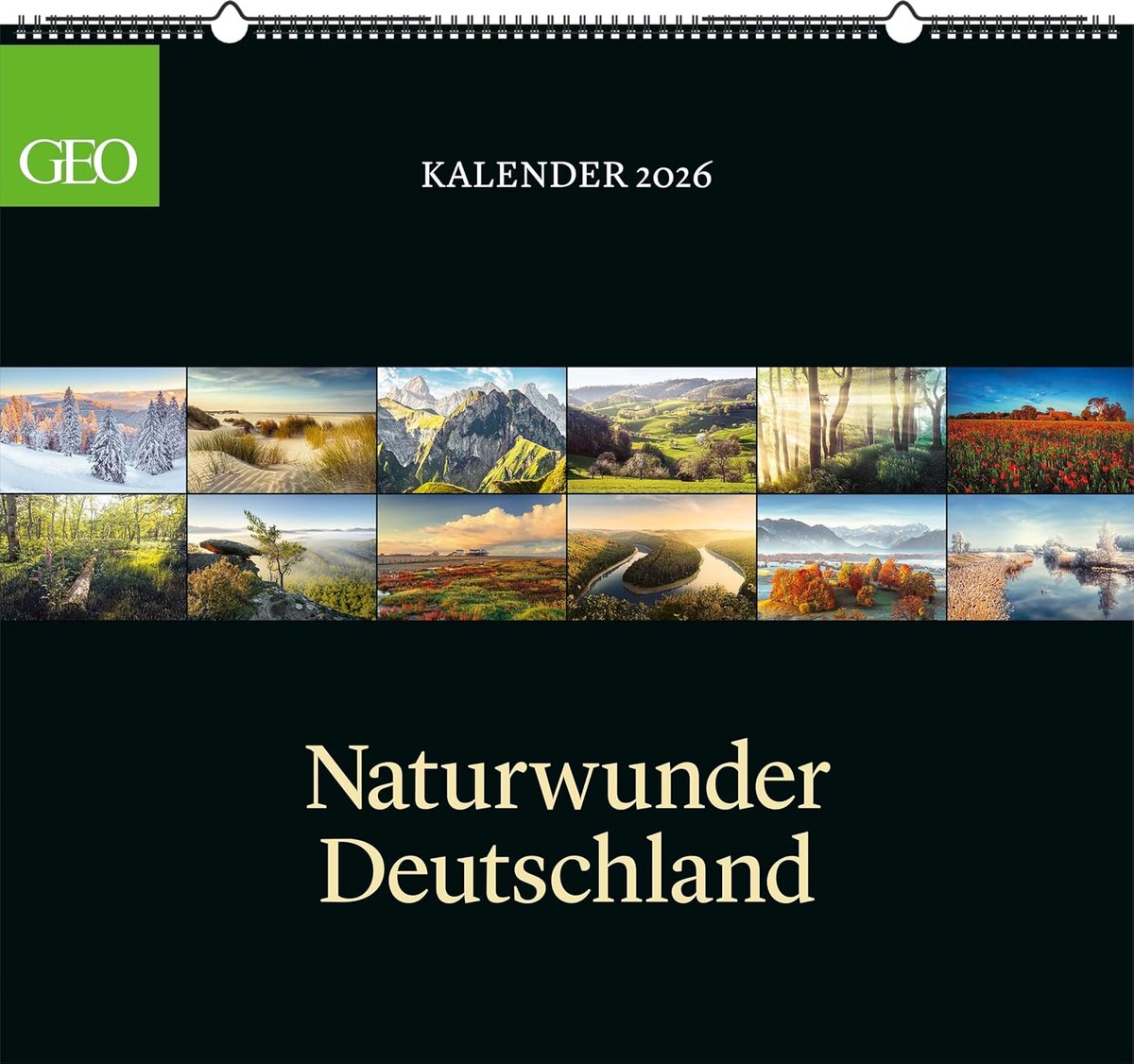 Wandkalender 60 x 55 cm - Landschappen van Duitsland - 12 foto's - Ideaal voor thuis of op kantoor - ShopVlot