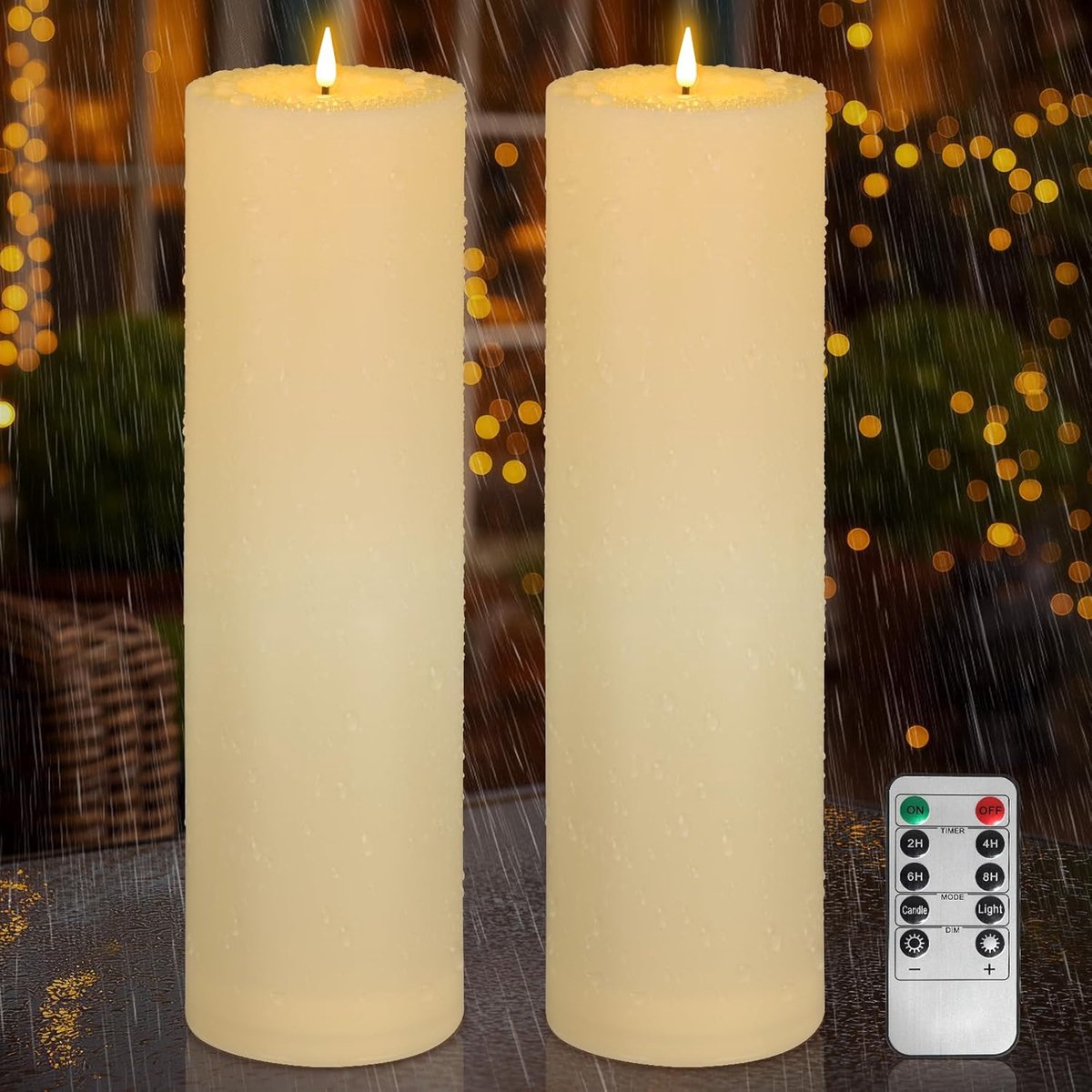LED Kaarsen 10 cm x 35 cm - Vlamvorm - Waterdicht - Geschikt voor buitengebruik - ShopVlot