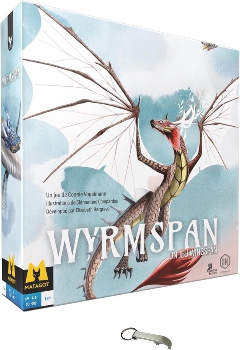 SnelShoppen - Wyrmspan Bordspel Franse Versie + 1 Decap Blumie - Strategisch Spel voor 1-5 Spelers, 90 Minuten Speeltijd, 14 Jaar en Ouder, Perfect vo