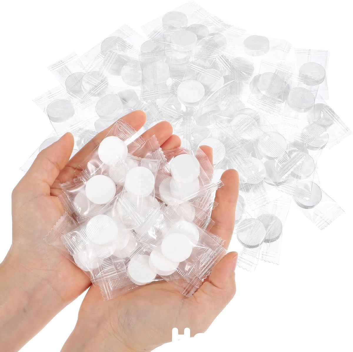 Verpakking met 80 compressiedoekjes - Individueel verpakt - Perfect voor onderweg - Ideaal voor camping en reizen - ShopVlot