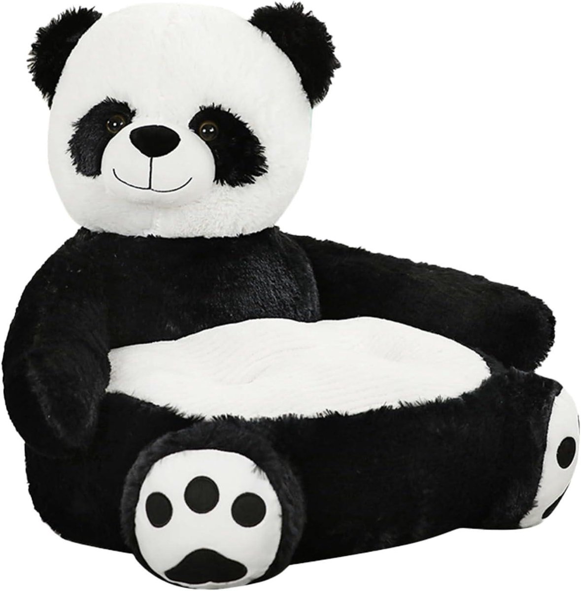 Pluche Kinderstoel - Dierenfauteuil Kinder - Ontspannen Lezen - Zachte Pluche Structuur - 25 x 44 x 25 cm - Panda