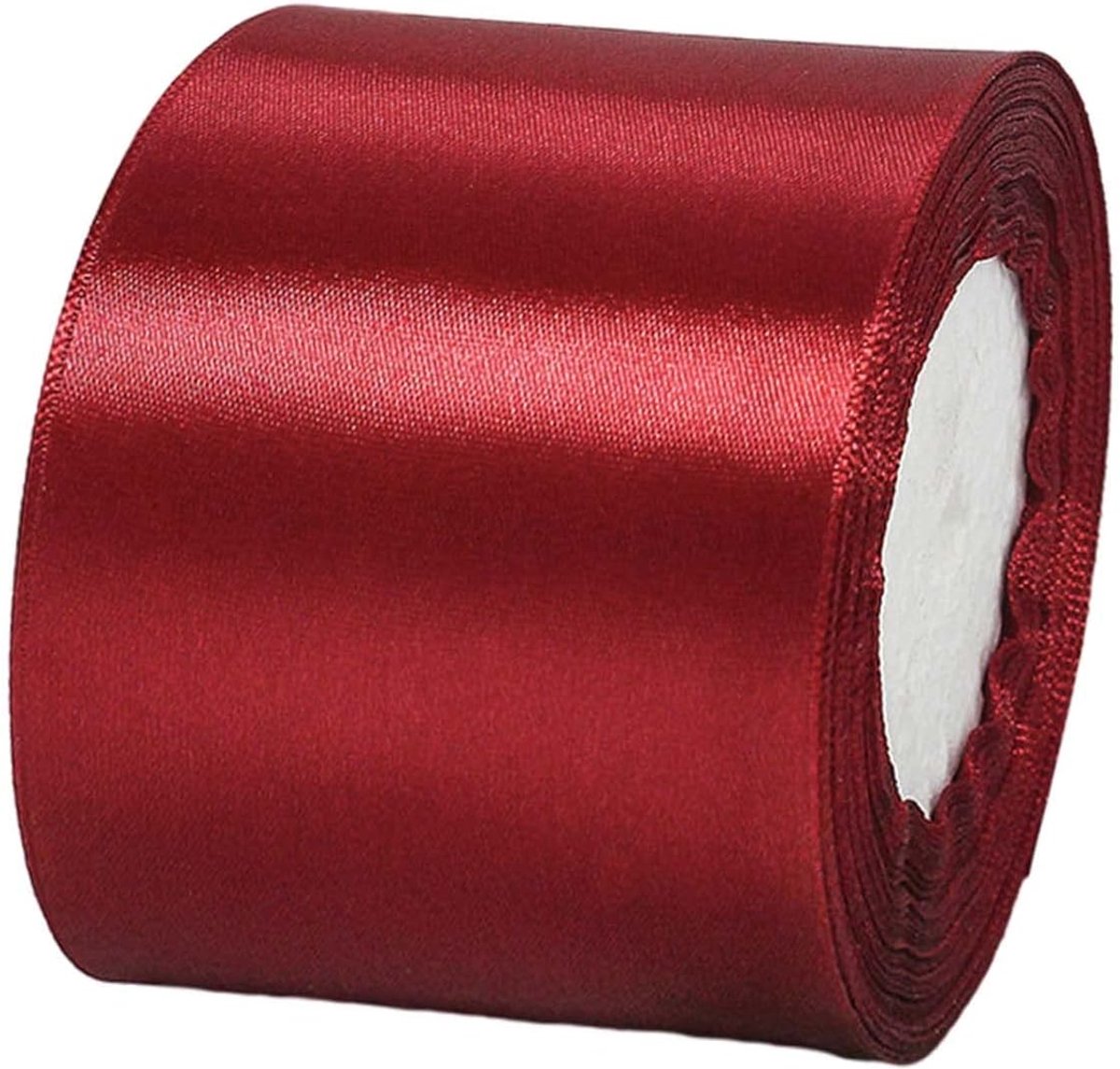 Lint Rode Wijn 75mm,22 Meters Satijnen Linten, Decoratie Zijden Linten, Cadeaulint, Autolint,Stoffen Linten van Zijde en Satijn, voor Bruiloft, Feest, Verjaardag,Valentijn Party