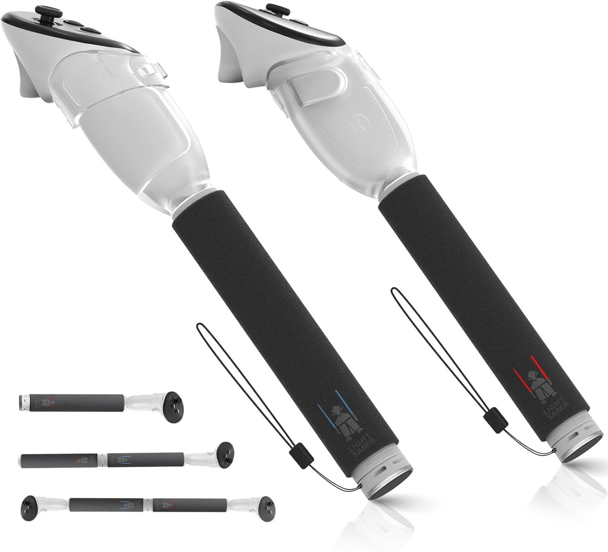 3-in-1 handvatopzetstukken voor Oculus Quest 3 controller, VR Gorilla Tag lange armgrepen, compatibel met Beat Saber, Baseball, Golfclub
