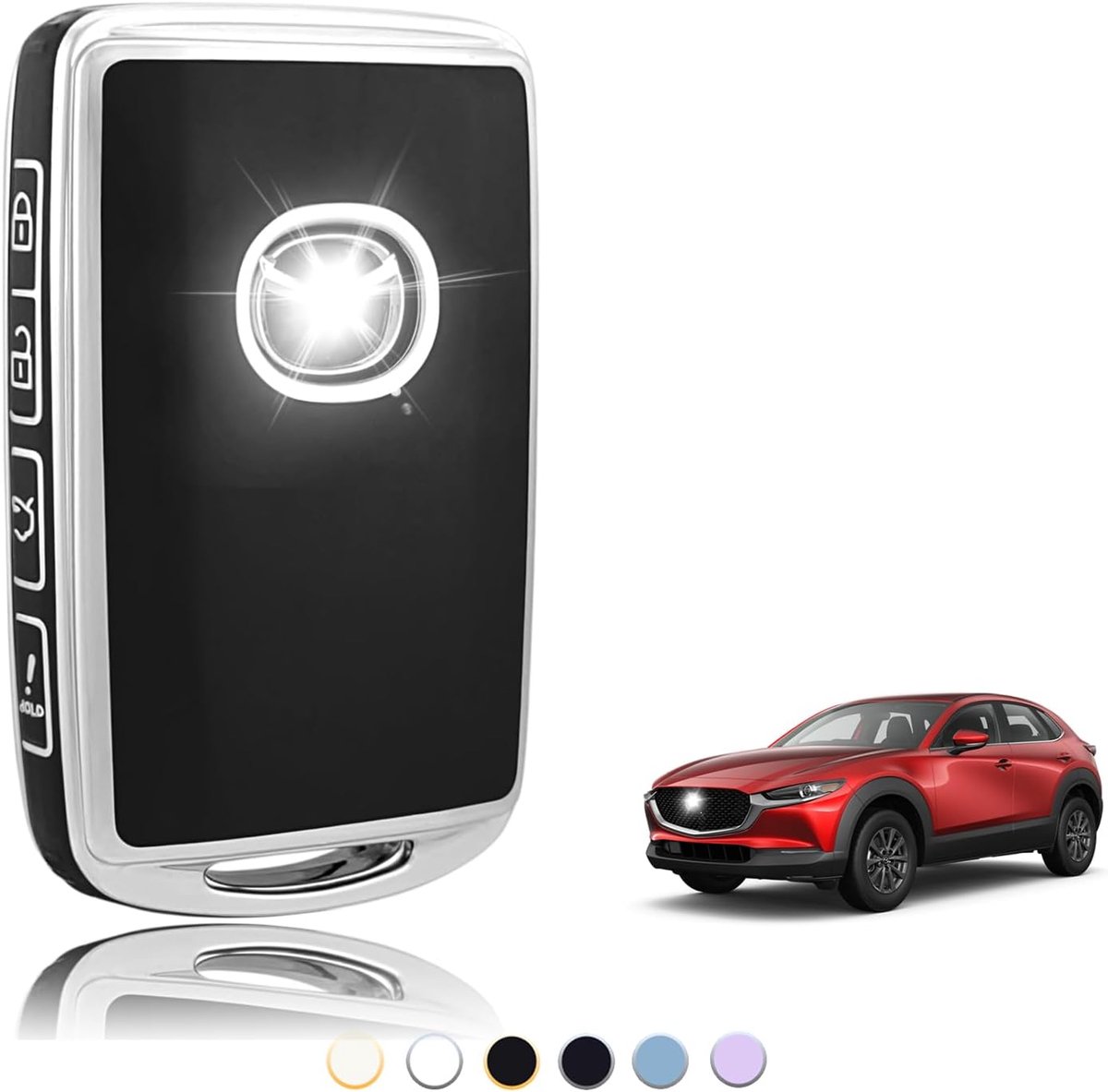 Sleutelhoes TPU, Autosleutelhoes Geschikt voor Mazda 2/3/6 M2 M3 M6 CX3 CX4 CX5 CX8 CX9 CX30 CX50 CX60 CX90 MX5 MX30 SS30 X5 X9 Axela, Sleutel Cover Bescherming Sleutelbehuizing - Smart Key