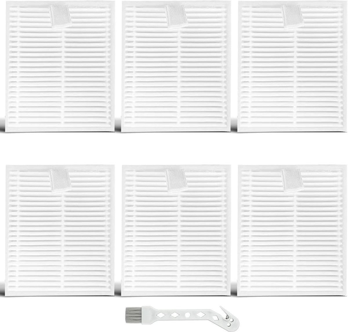 6 stuks vervangende HEPA-filters compatibel met Roborock Q7 M5 / Q7 M5+ / Q7 L5 / Q7 L5+ / Q7 TF / Q7 TF+ / Q7B / Q7T+ robotstofzuiger, reservefilter, accessoireset, stofzuigerfilter reserveonderdelen