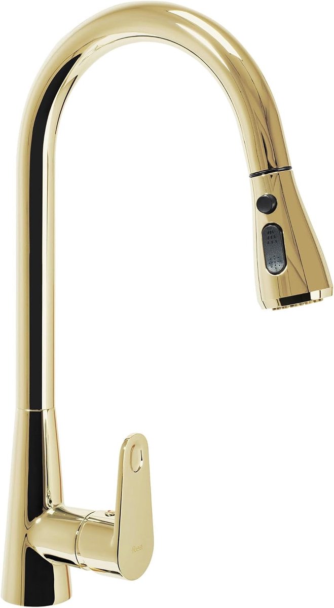Keukenkraan MILD GOLD keukenkraan van messing 360° draaibare kraan aanrecht mengkraan spoelbak kraan (goud)